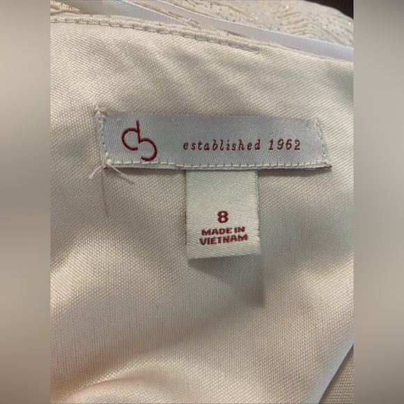 Established in 1962, Women's Midi Dress, Size Ivory with Silver Sparkles Size 8 - Picture 10 of 11